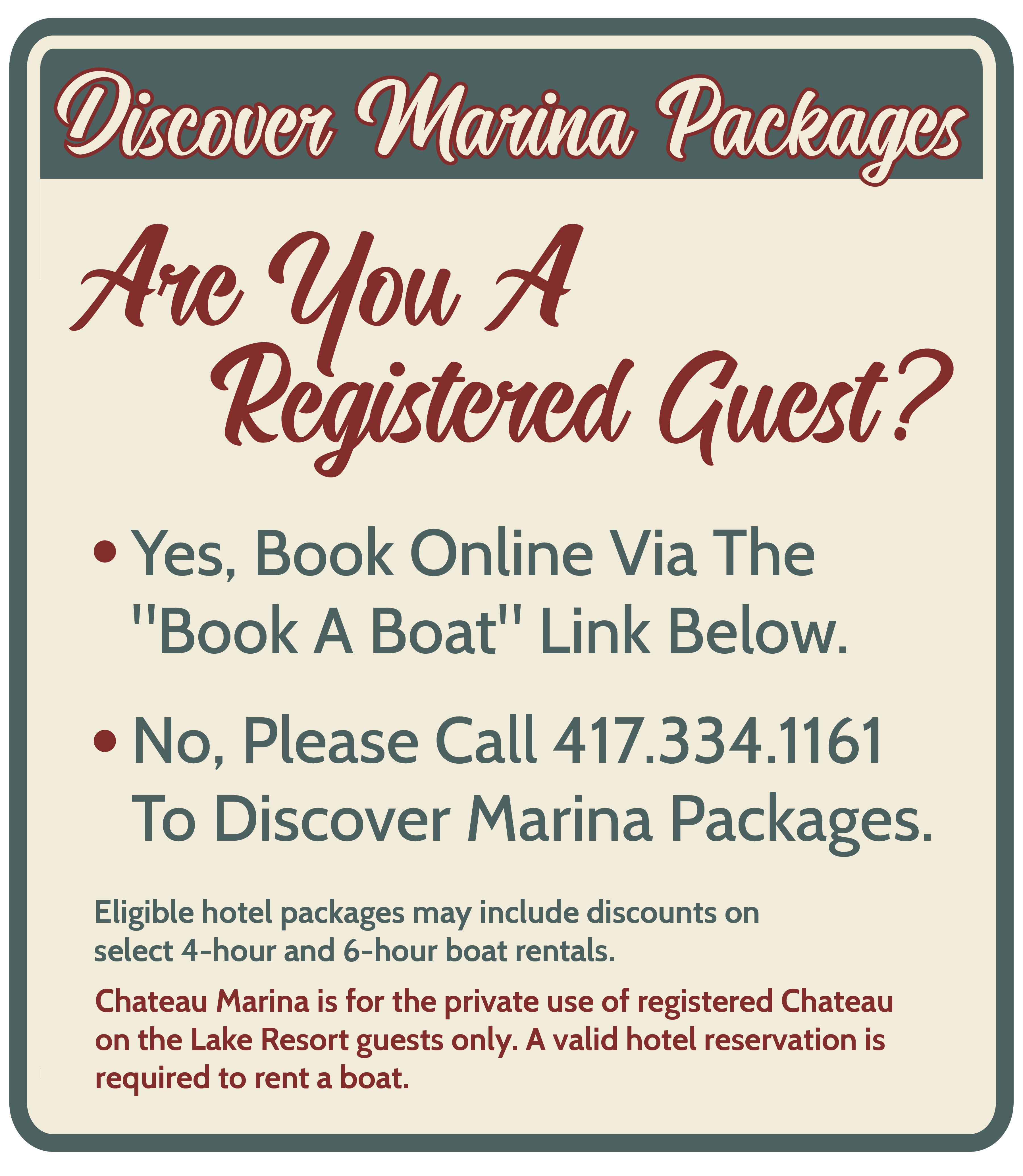 Discover Marina Packages